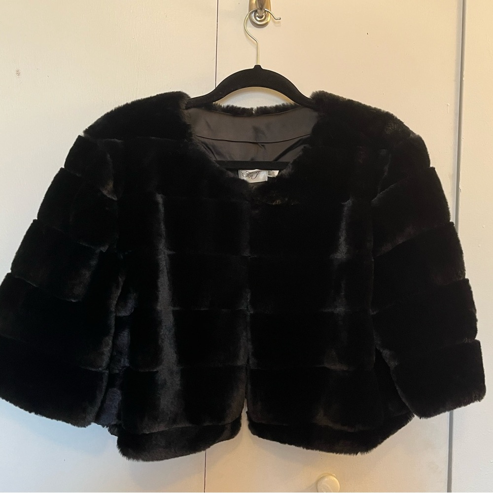 Faux fur shrug